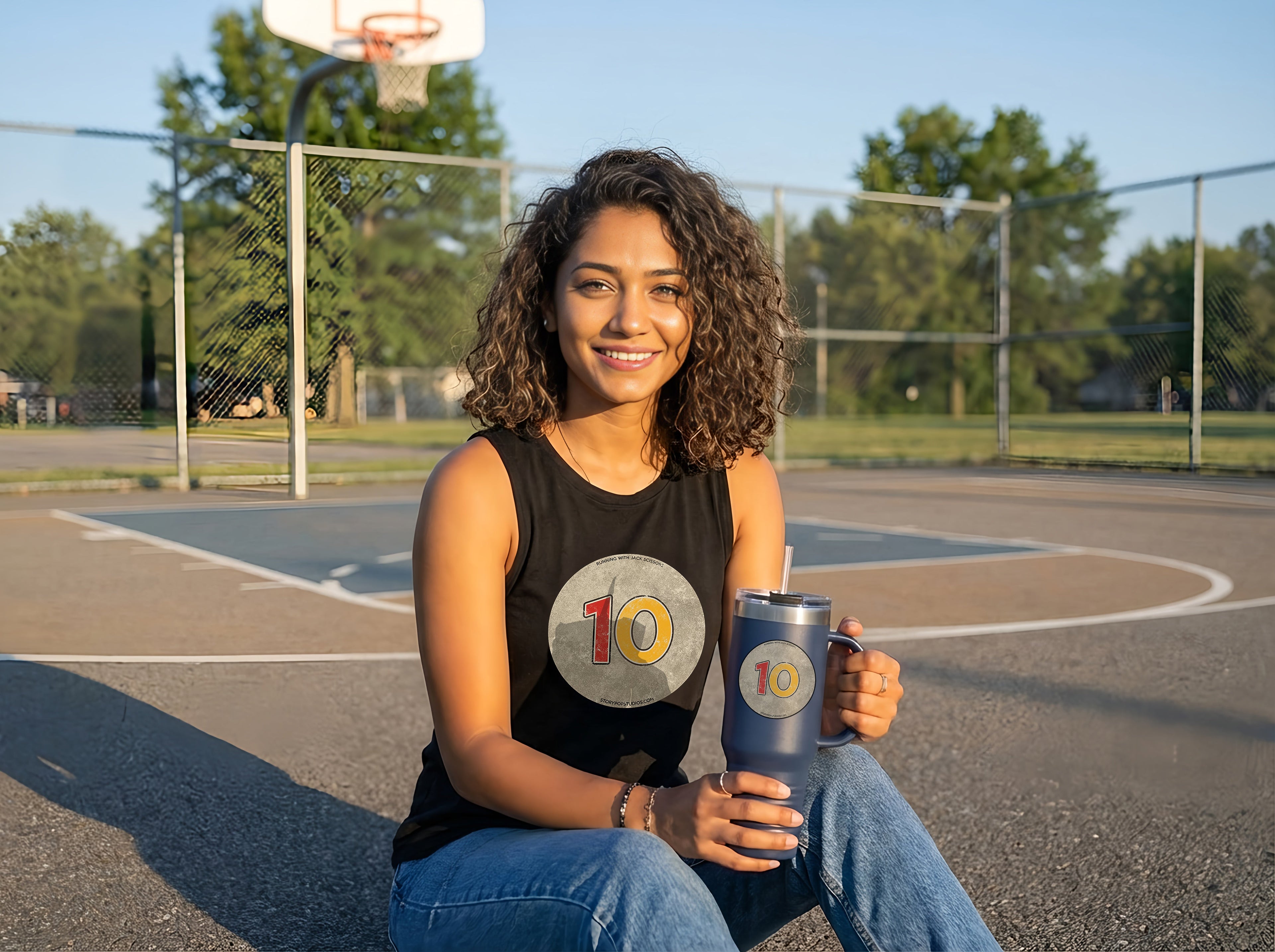 Zoe BasketballCourt wearing tank top #10