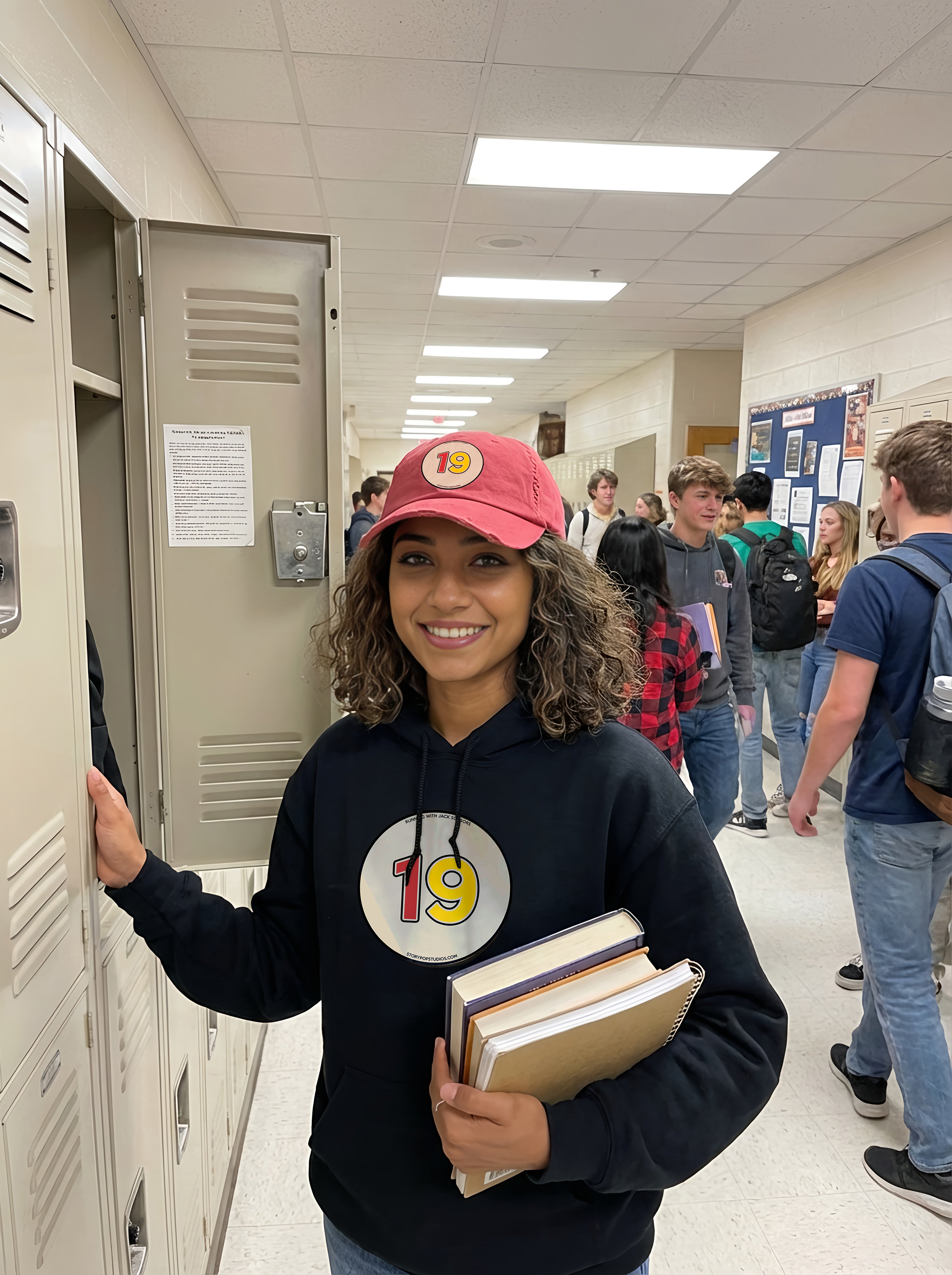 Zoe School wearing hoodie #19