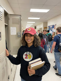 Zoe School wearing hoodie #29