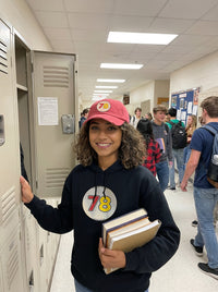 Zoe School wearing hat #78