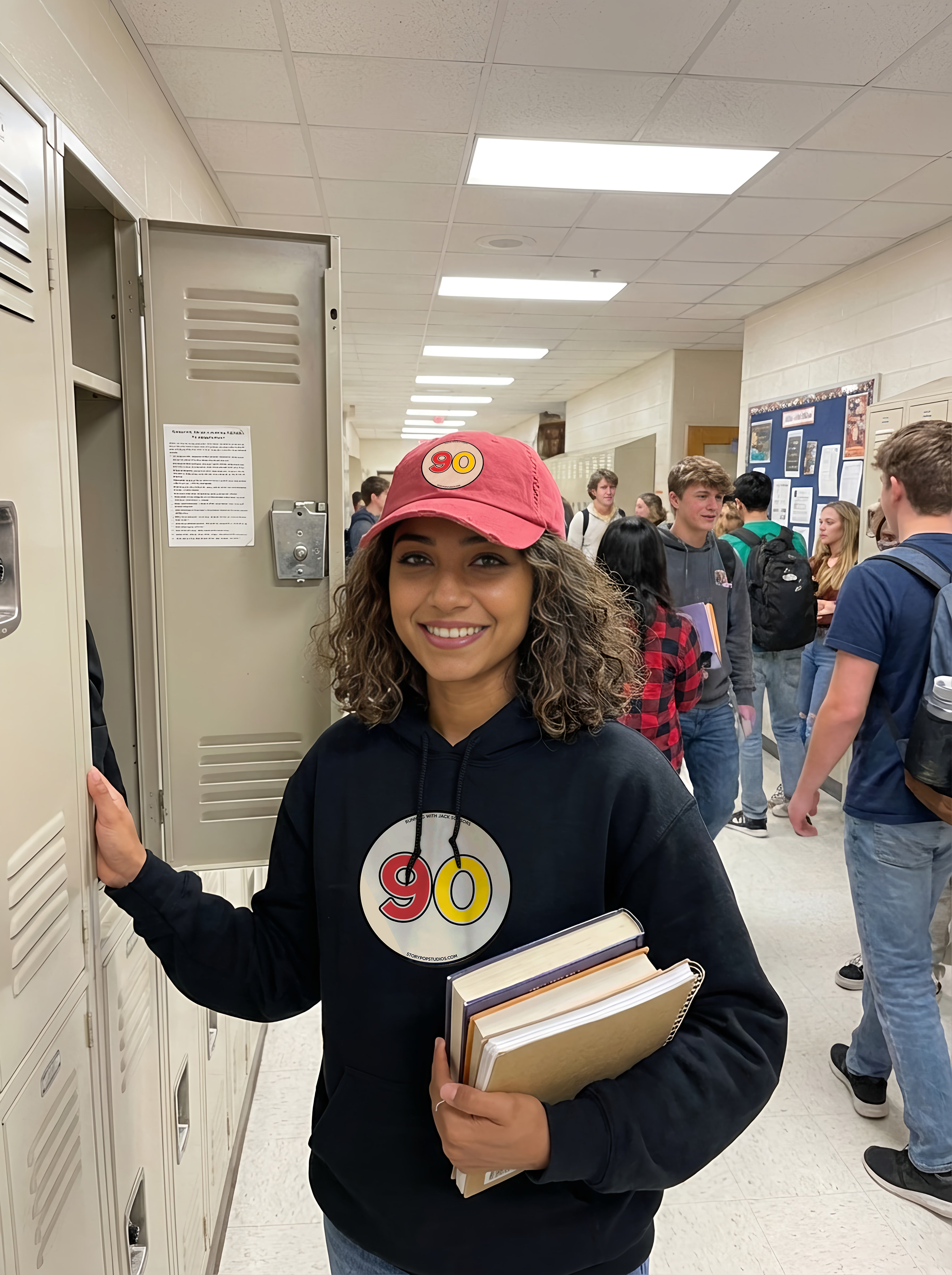 Zoe School wearing hat #90